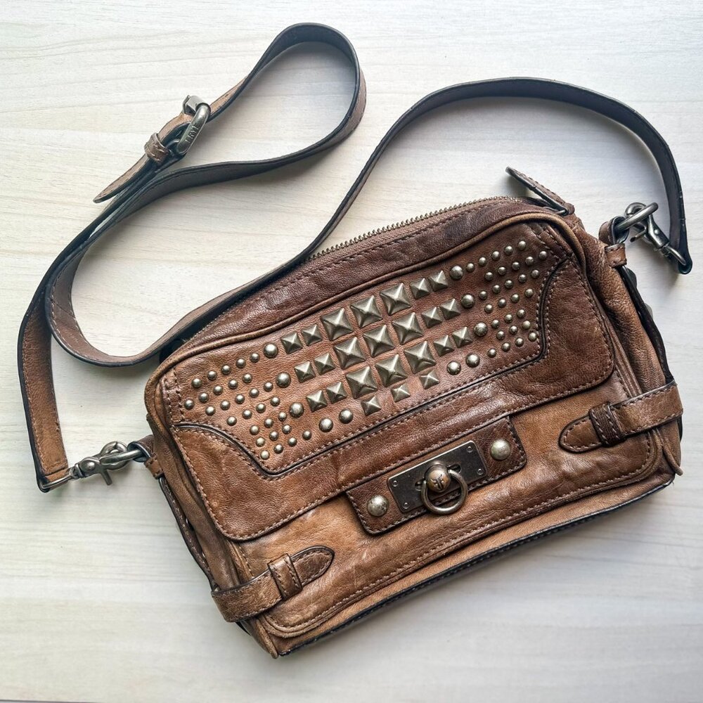 Frye Cameron Studded Clutch – Taupe Leather – Chic & Neutral